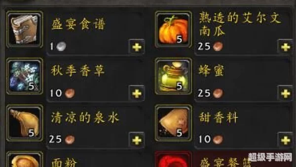 魔兽烹饪攻略